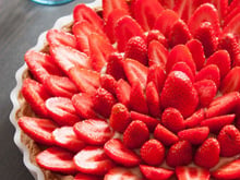 Tarte gourmande aux fraises et à la vanille