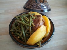 Tajine de veau aux petits pois et haricots