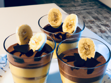 Verrines de mousse au chocolat à la banane