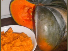 Purée de courge musquée, lait de coco et épices