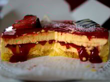 Cheesecake au coulis de fraises