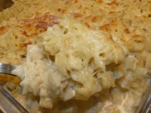 Gratin de crozets aux deux fromages et flétan