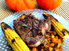 Agneau du Périgord en Barbecue Braaï, Milimil de maïs et potiron aux oignons