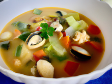 Soupe de coquillages et légumes