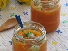 Compotée de melon à la vanille et billes de Roquefort Papillon