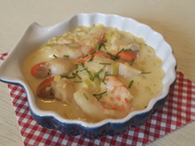 Matelote de St Jacques et gambas au thermomix