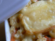 Gratin de pâtes au poulet et au fromage de Herve