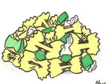 Farfalles aux courgettes et chèvre frais