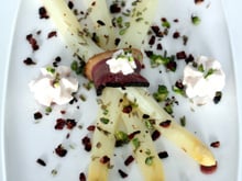 Asperges au magret de canard fumé & sa chantilly de magret