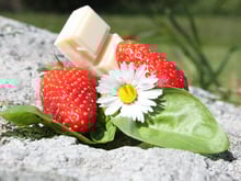 Cookies chocolat blanc, fraise et basilic