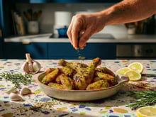 Cuisse et ailes de poulet rôties