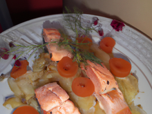 Duo de saumon, choucroute de fenouil aux agrumes