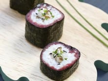 Maki carpaccio shitake ciboulette