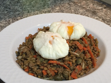 Salade de lentilles et saumon fumé