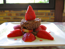 Risotto menthe-chocolat en habit de fraises