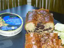 Cake boudin noir, camembert et lait cru