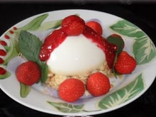 Dôme de panna cotta chocolat blanc