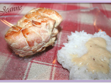 Escalopes de dinde farcies au jambon de parme et mozzarella avec sa sauce au parmesan