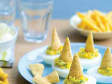 Œufs mayonnaise farcis aux soufflés bacon