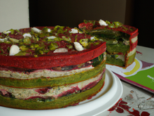 Cake vert et rouge