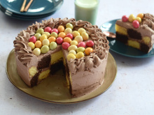 Gâteau damier vanille chocolat