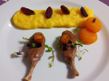 Aiguillettes de canard à la purée de kumquat