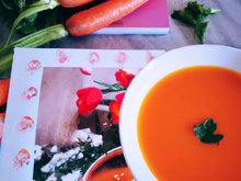 Soupe carottes et jus d'orange