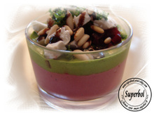 Mousse de betteraves au thon et son émulsion de persil