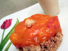 Poêlée d'abricots au miel de tilleul sur un crumble aux amandes et glace tonka