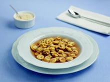 Soupe de Fagottini aux poireaux et lard