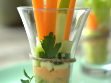 Verrine de crudité au brochet