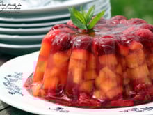 Aspic de melon, framboise et cerise