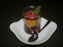 Crumble framboises / pépites de chocolat