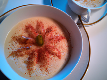 Cappuccino de crabe au pamplemousse