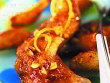 Gigolettes canailles aux noisettes, sirop d'érable et jus d'orange