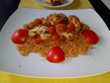 Emincé de dindonneau à la tomate et au blé