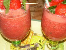 Smoothie pamplemousse, pastèque au cidre