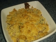 Crumble aux brocolis et au jambon
