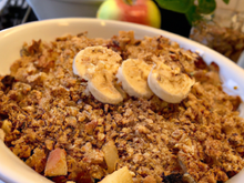 Crumble aux bananes, pommes et spéculoos