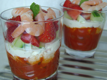 Verrines tiramisu fraise ricotta et crevette