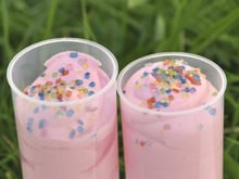 Glace 'barbe à papa' en push pops