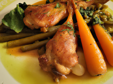 Lapin à l'ancienne aux légumes printaniers