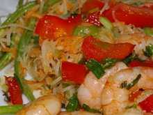 Crevettes sautées au basilic thaï