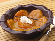 Abricots rôtis et leur mousse de fromage