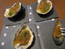 Huîtres gratinées au beurre de menthe