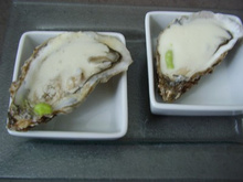 Huîtres et espuma nuoc-mâm