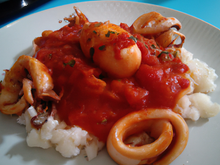 Calamar au riz en sauce tomate au thermomix