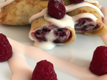 Nems légers aux framboises et au chocolat blanc