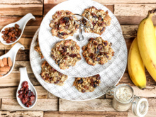 Cookies aux flocons d'avoine, bananes et cranberries