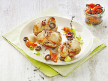 Râbles de lapin aux olives et tomates confites